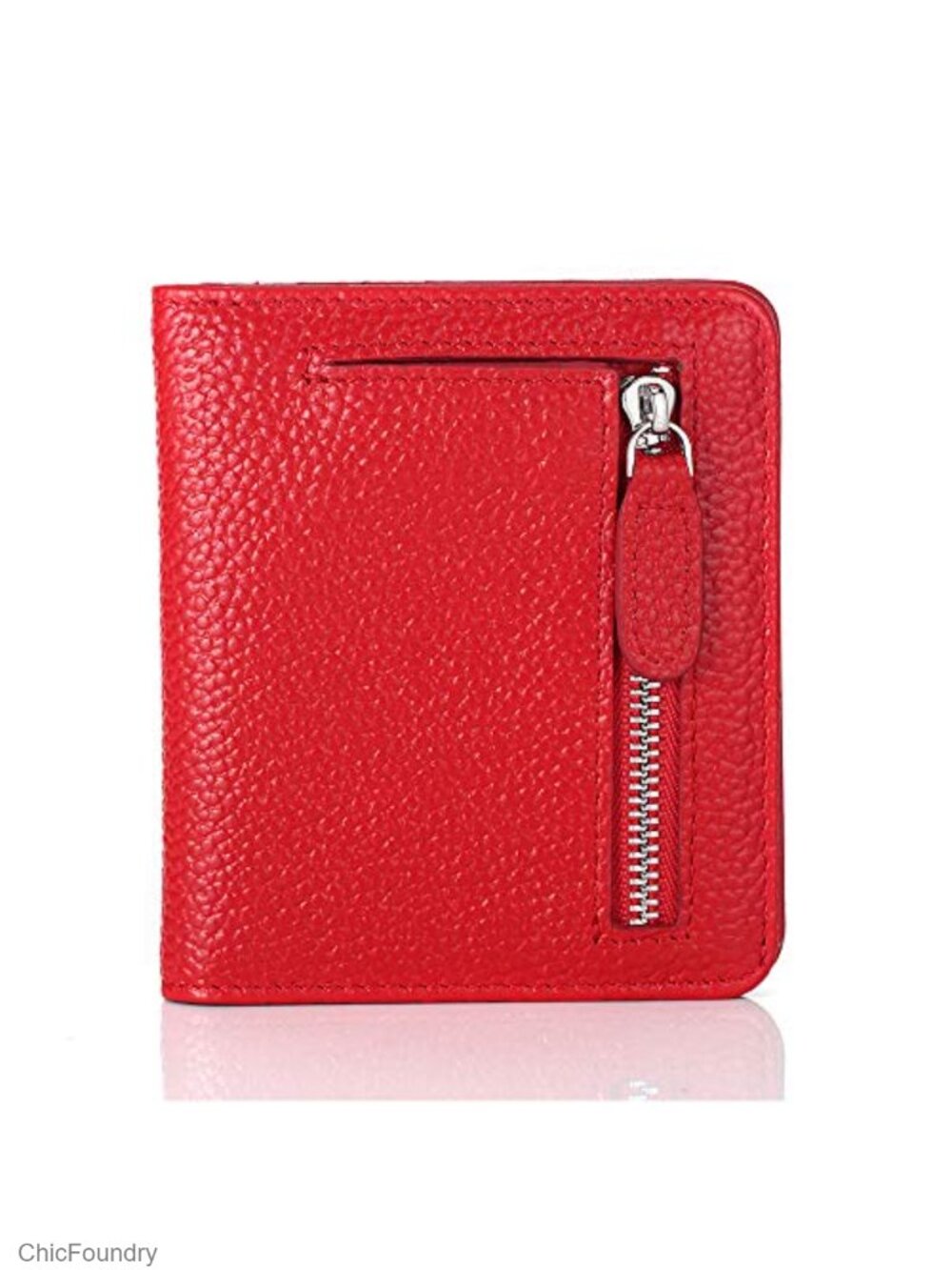 Genuine Leather Small Bifold RFID Blocking Wallet for Women